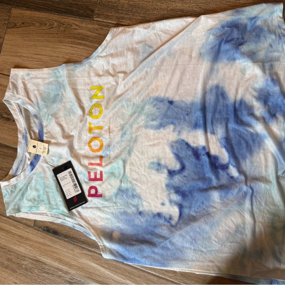 Peloton Blue and White Tank Top